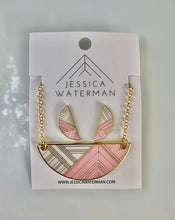 Load image into Gallery viewer, Semicircle Trimscape Jewelry Set - Pink and White
