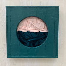 Load image into Gallery viewer, Woven In Wood Dark Green and Light Pink

