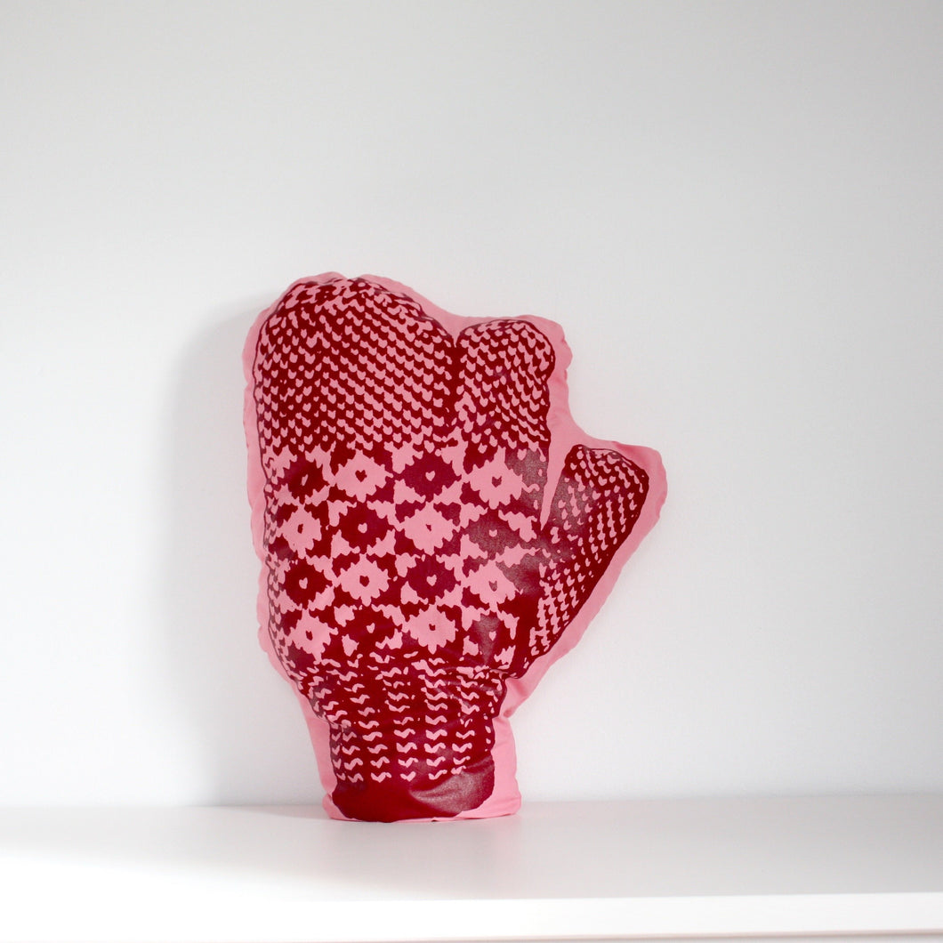 Trigger Mitten Pillow Pink